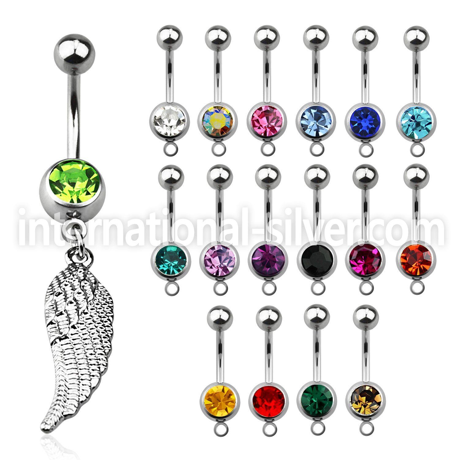 mcd593 belly rings surgical steel 316l belly button