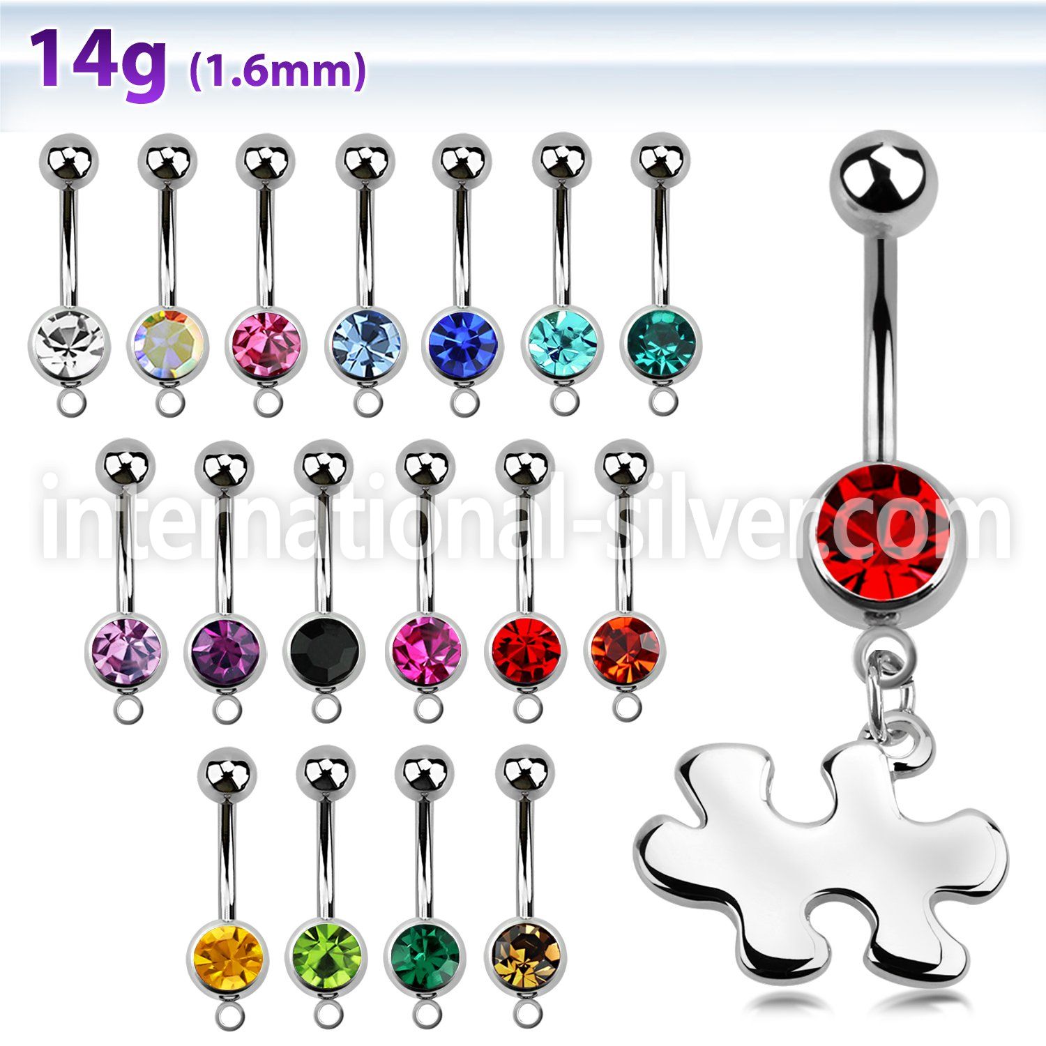 mcd615 belly rings surgical steel 316l belly button