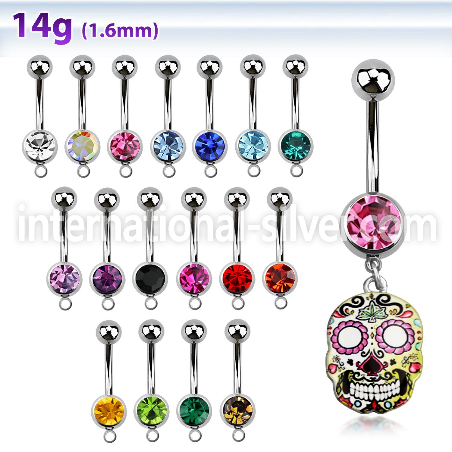 mcd644 belly rings surgical steel 316l belly button