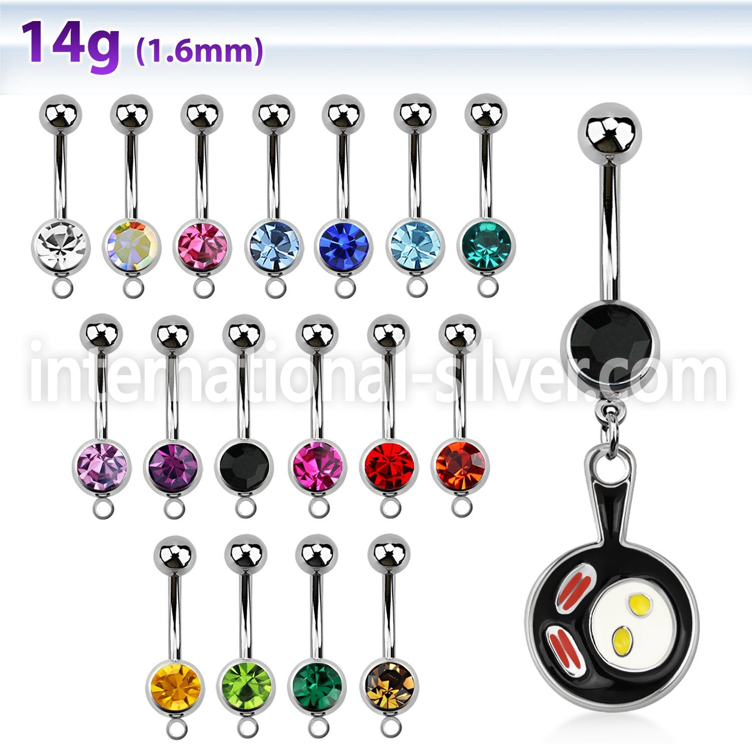 mcd646 belly rings surgical steel 316l belly button