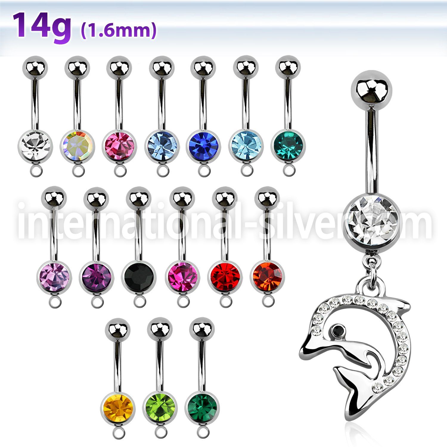 mcd672 belly rings surgical steel 316l belly button