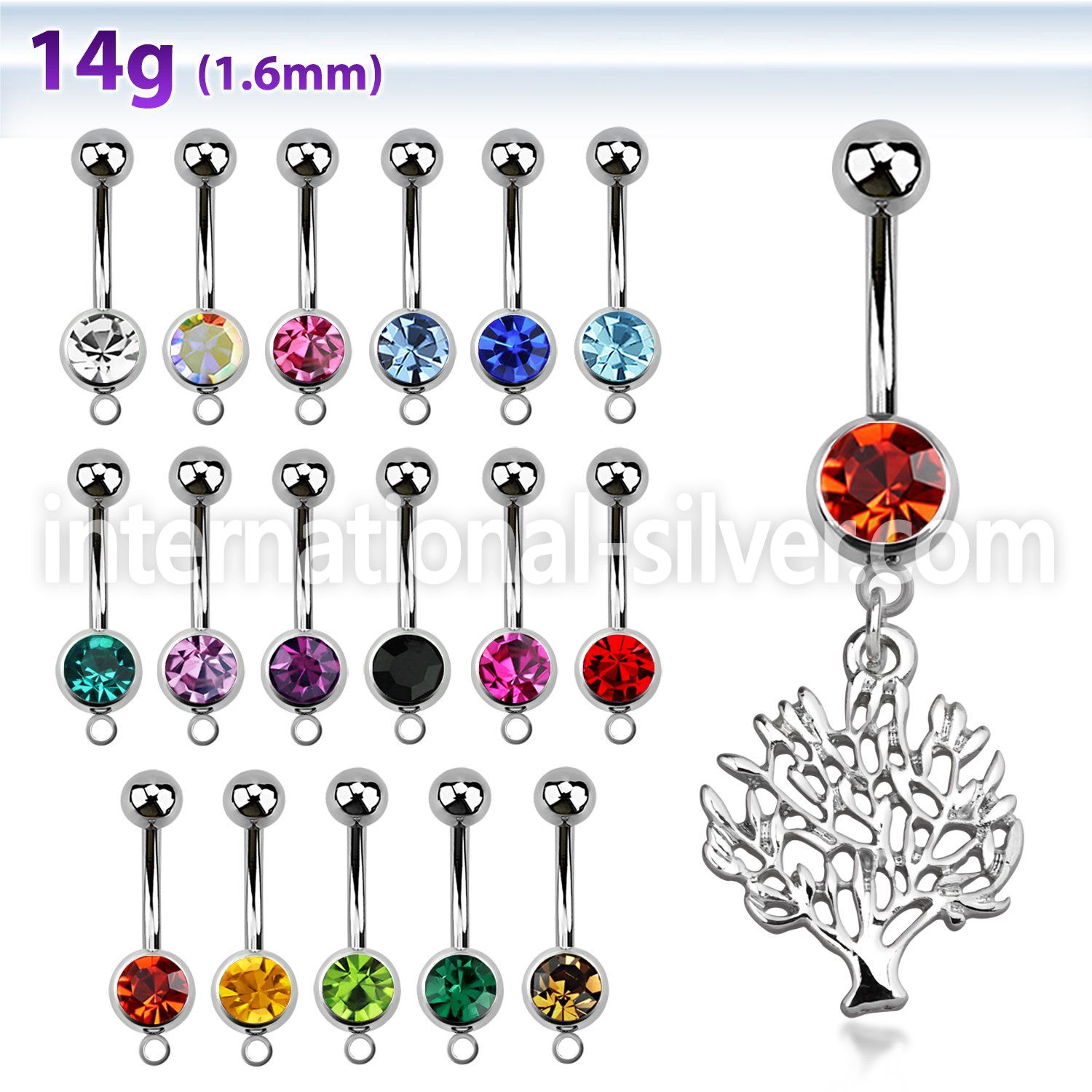 mcd697 belly rings surgical steel 316l belly button
