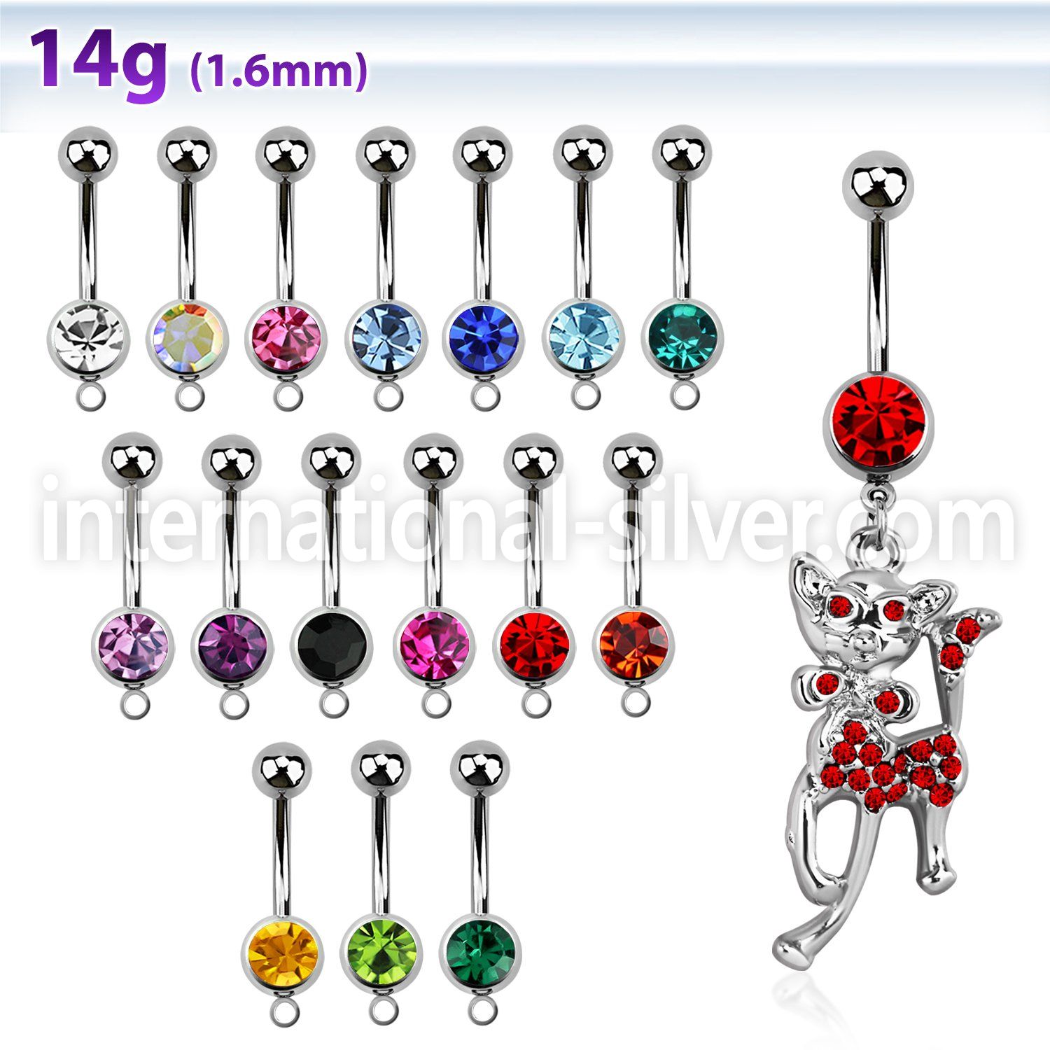 mcdct5 belly rings surgical steel 316l belly button