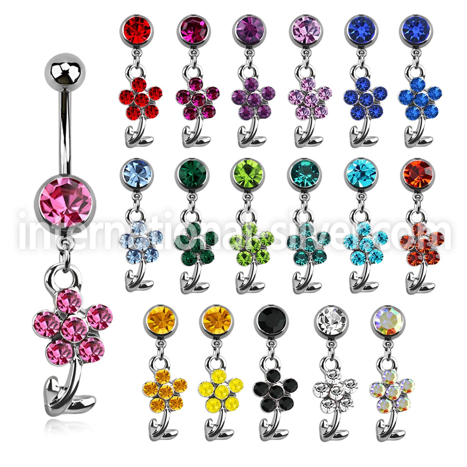 mcdfl15 belly rings surgical steel 316l belly button