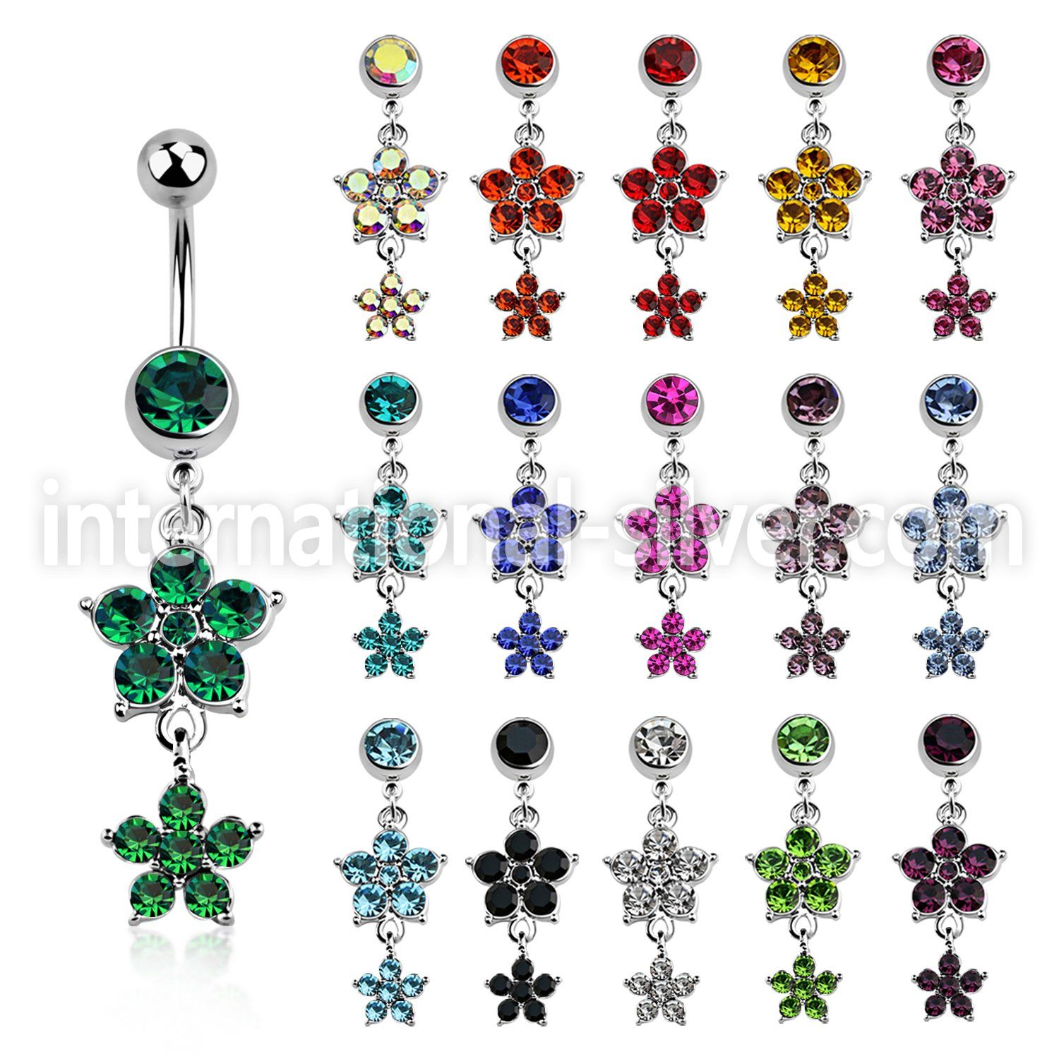 mcdfl17 belly rings surgical steel 316l belly button