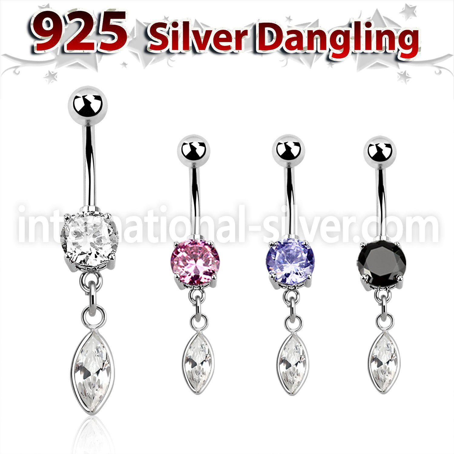 mcdvd29 steel belly banana w prong set cz marqui shaped cz