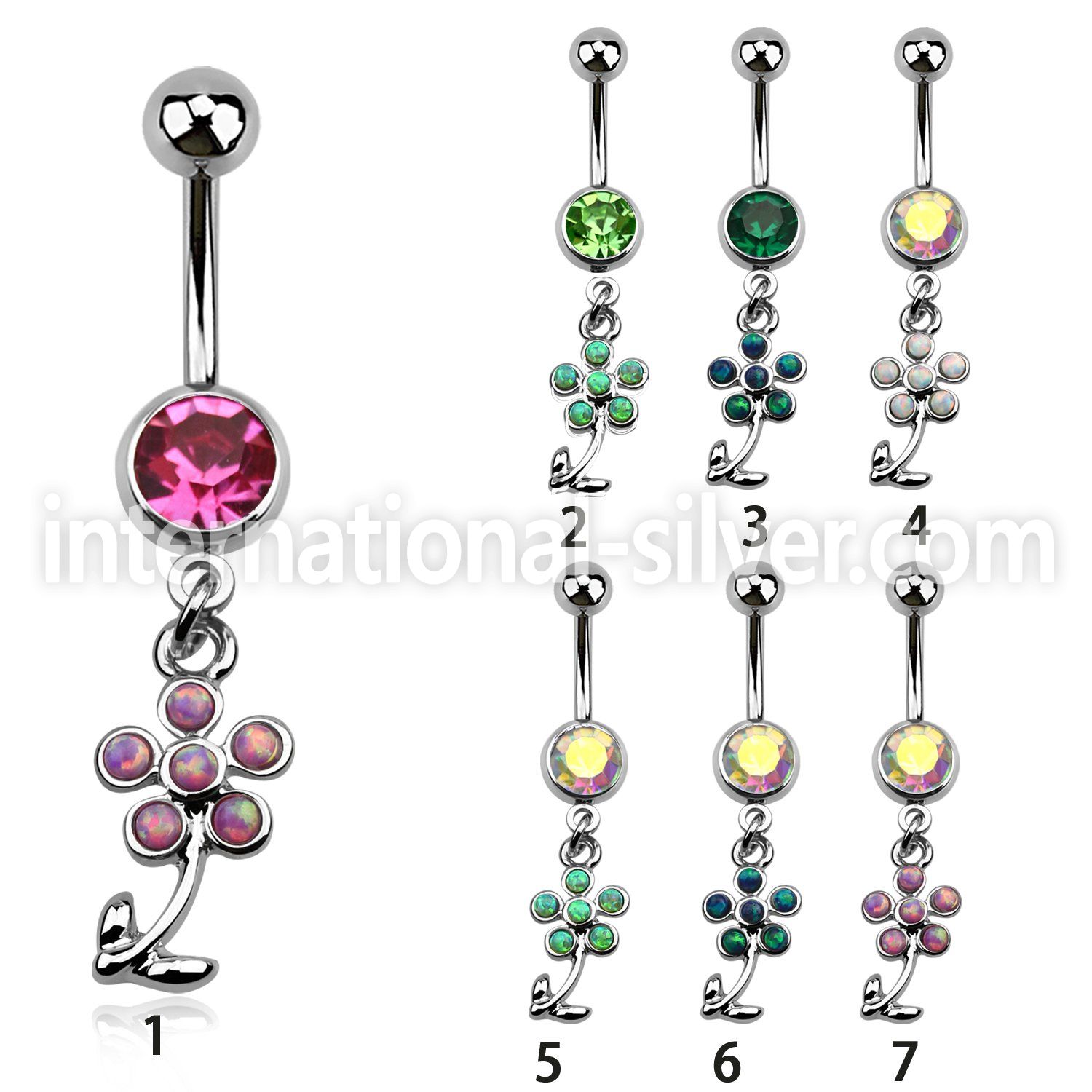 mcopfl15 belly rings surgical steel 316l belly button