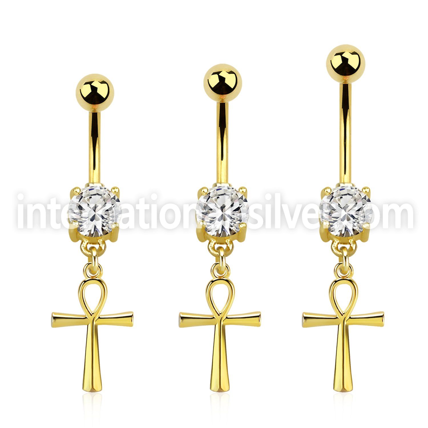 mdgz769 anodized steel belly button curved barbell cz ankh