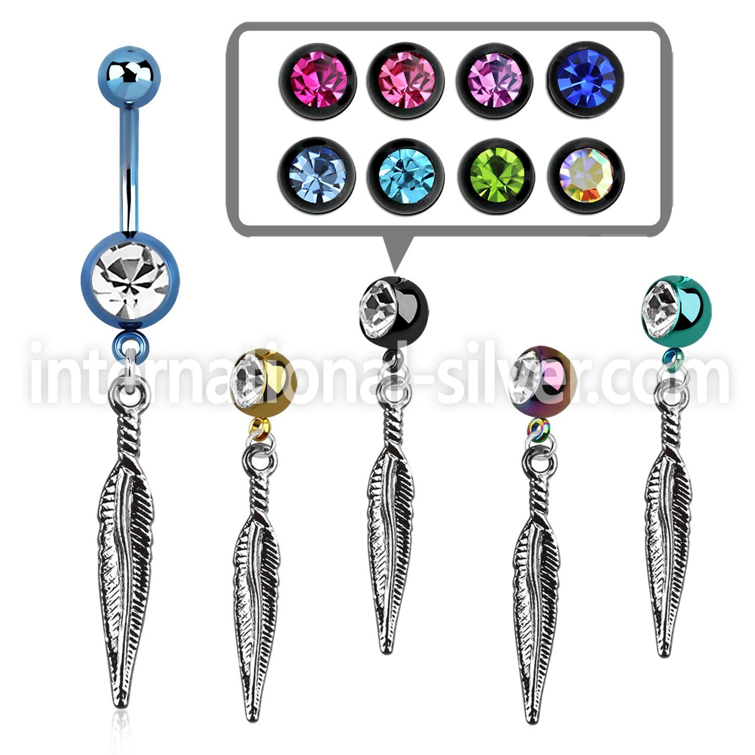 mdk583 belly rings anodized surgical steel 316l belly button