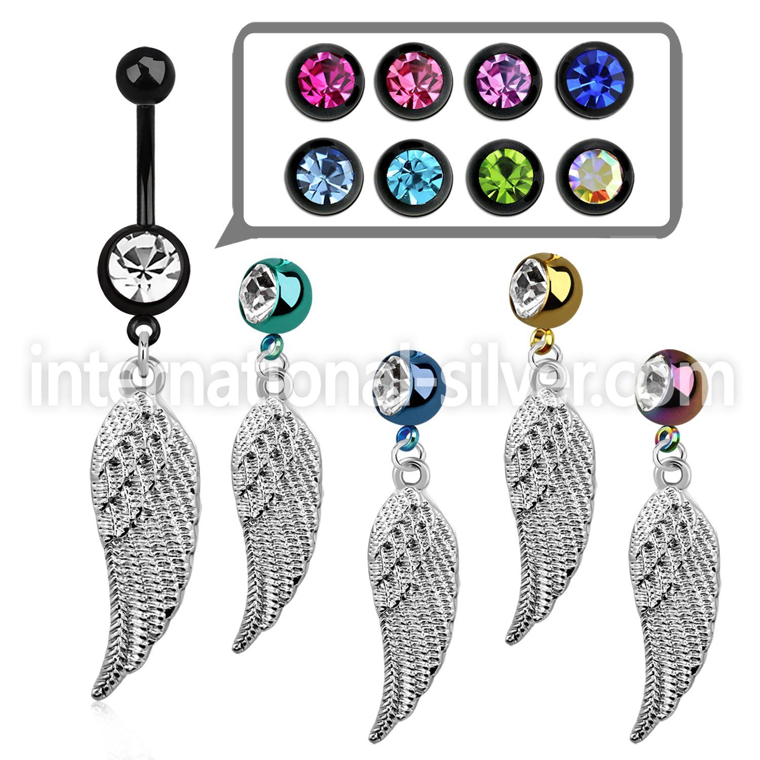 mdk593 belly rings anodized surgical steel 316l belly button