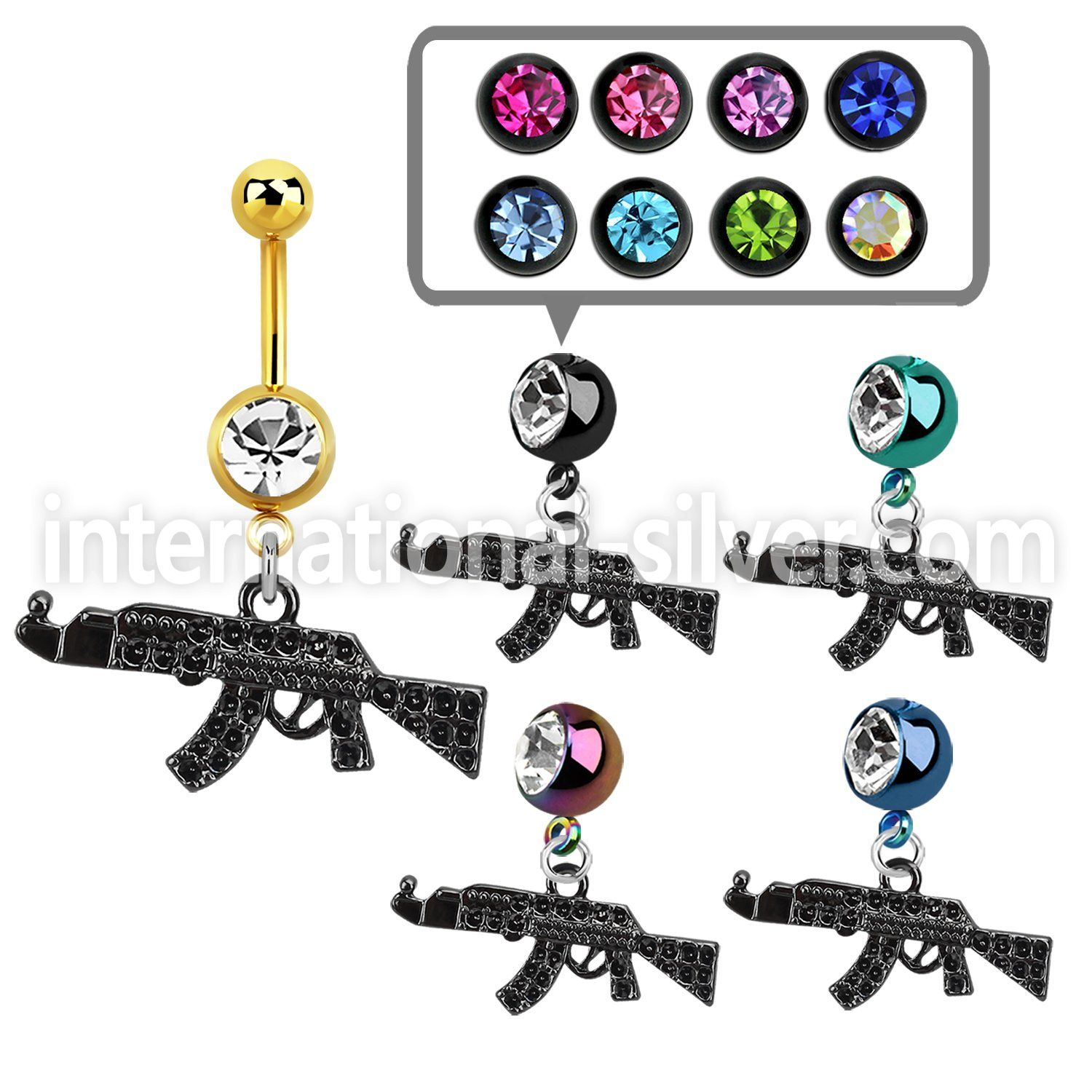 mdk631k belly rings anodized surgical steel 316l belly button