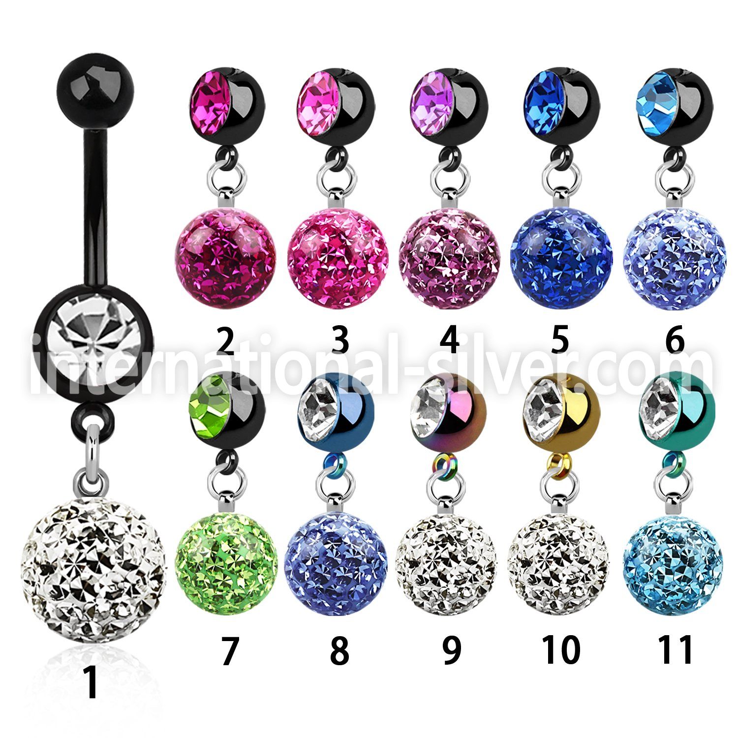 mdkfr10 belly rings anodized surgical steel 316l belly button
