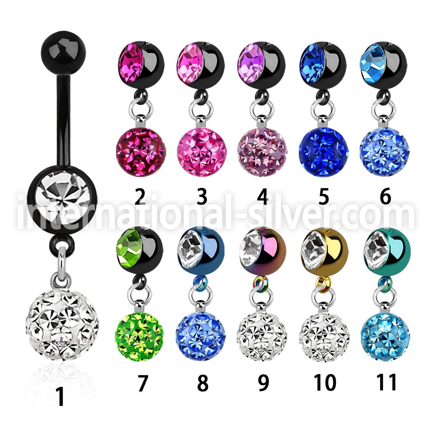 mdkfr8 belly rings anodized surgical steel 316l belly button