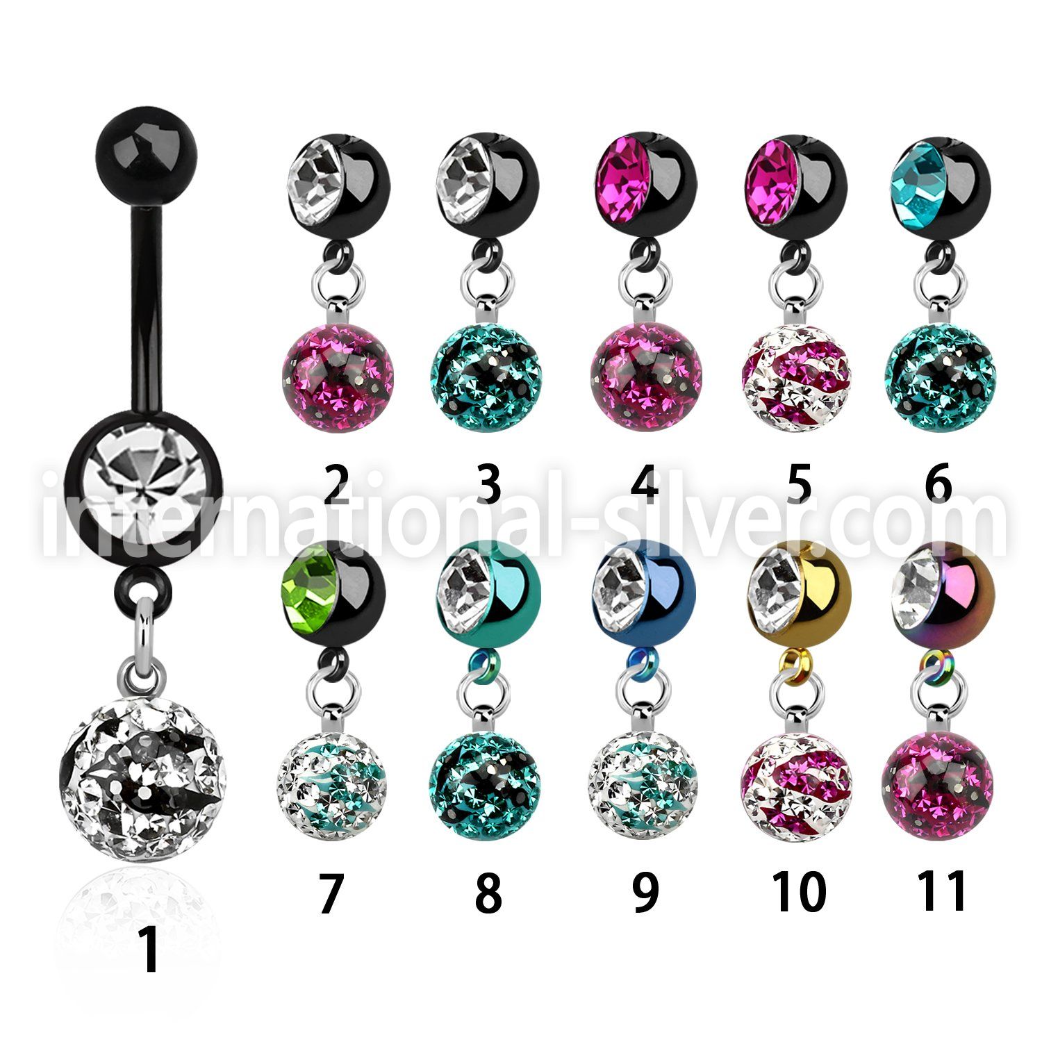 mdkfr8c belly rings anodized surgical steel 316l belly button