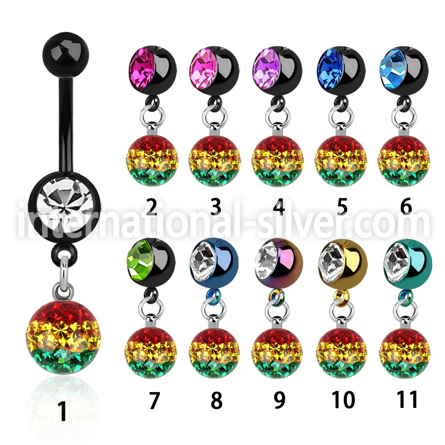 mdkfr8r belly rings anodized surgical steel 316l belly button