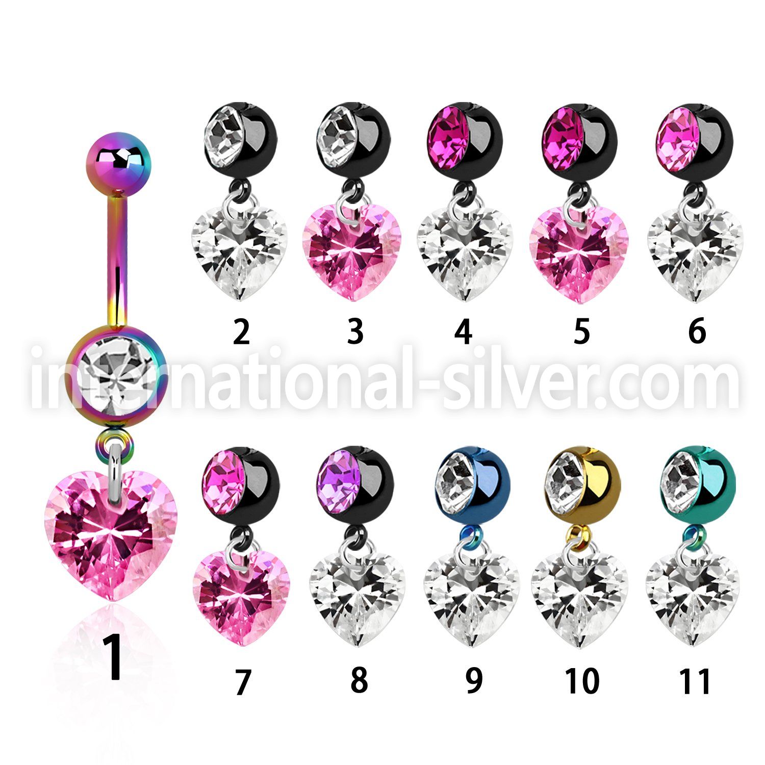 mdkz529 belly rings anodized surgical steel 316l belly button