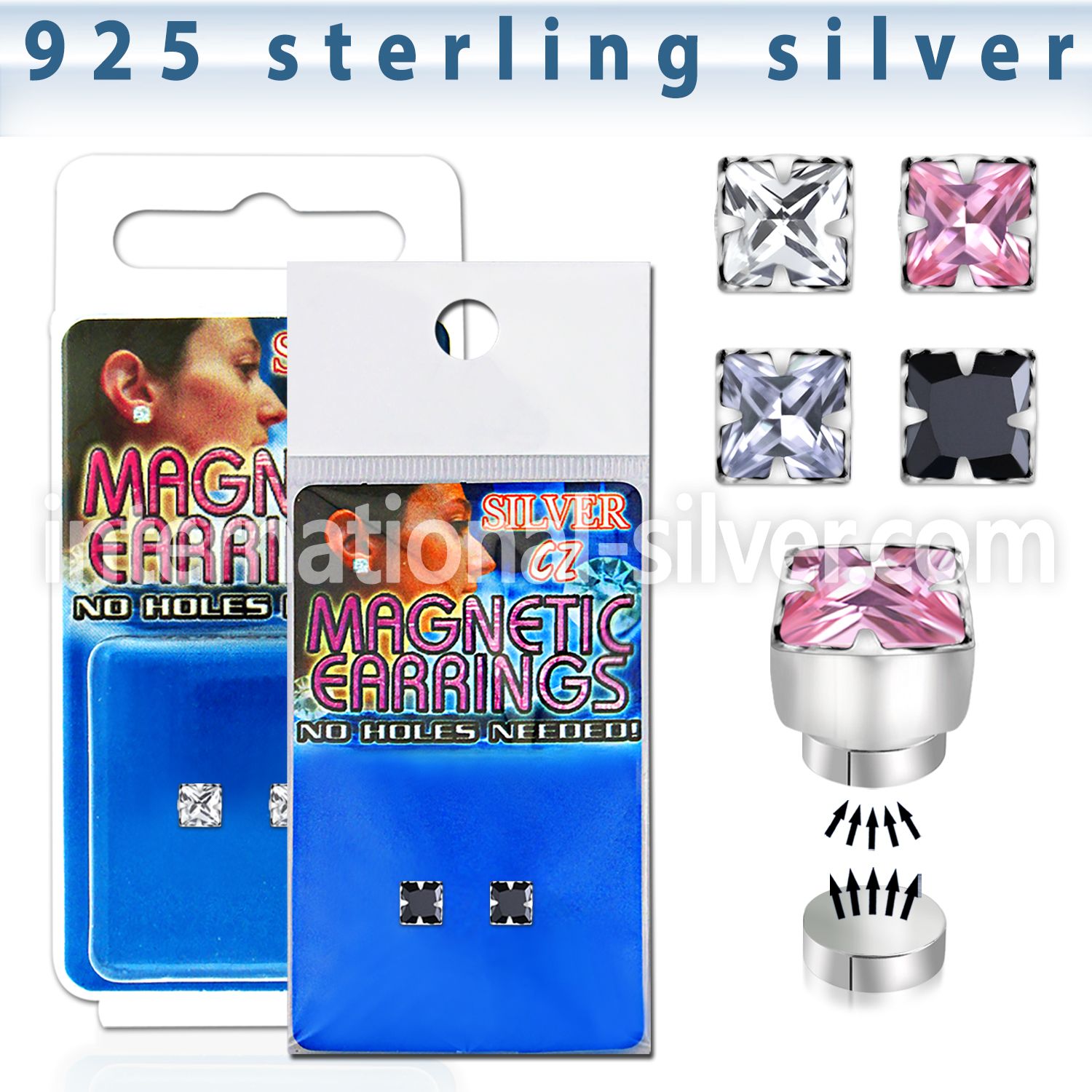 mgzq6 fake illusion body jewelry silver 925 ear lobe