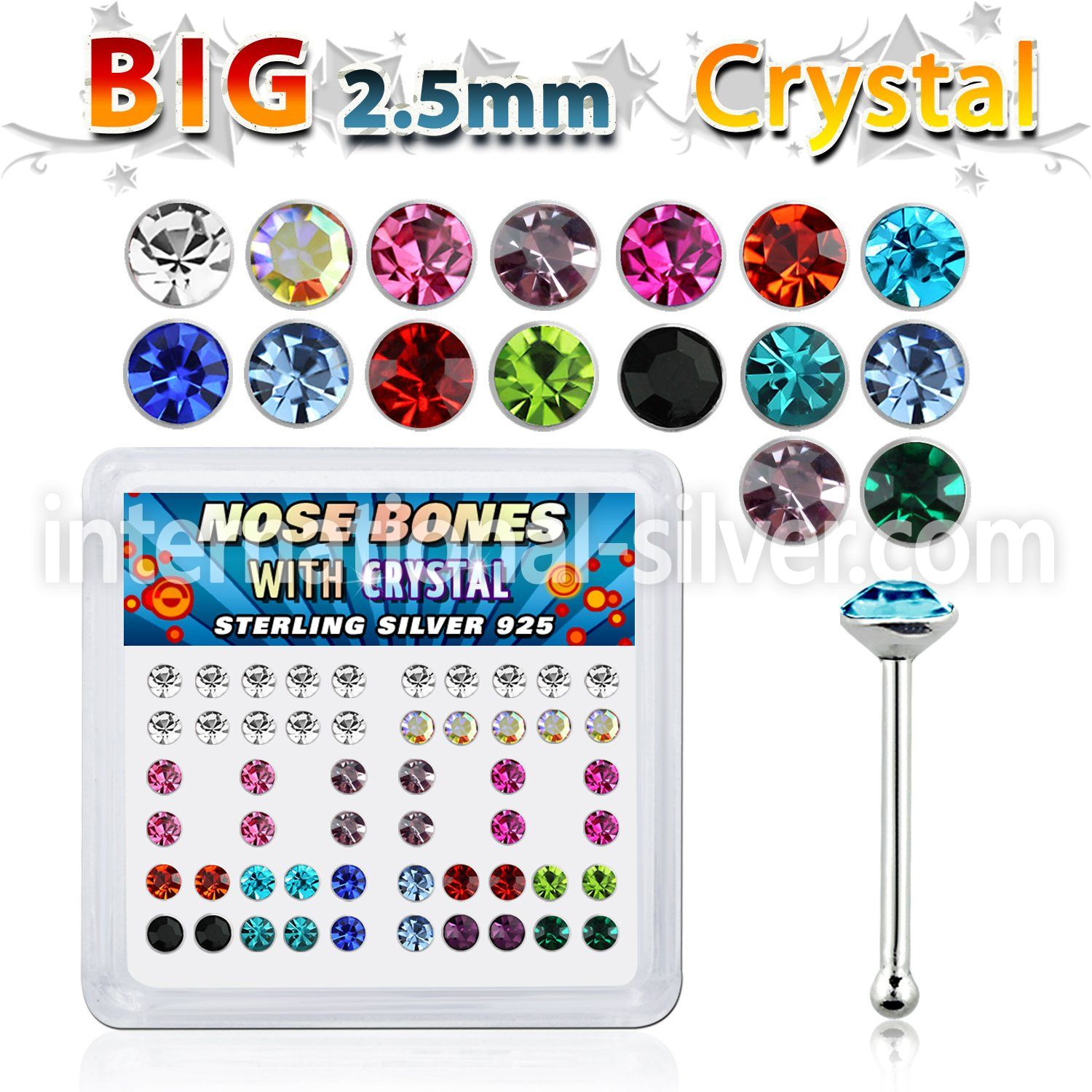 nb19mx nose bone silver 925 nose