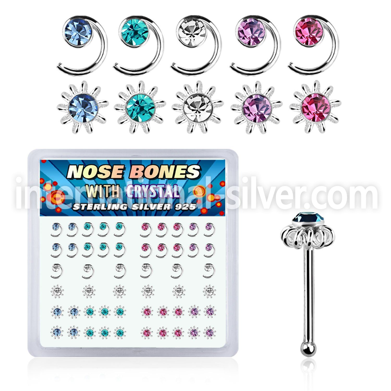 nbbxm2 nose bone silver 925 nose