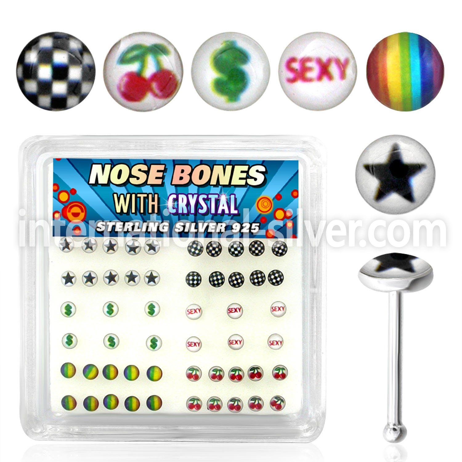 nblgx3 nose bone silver 925 nose