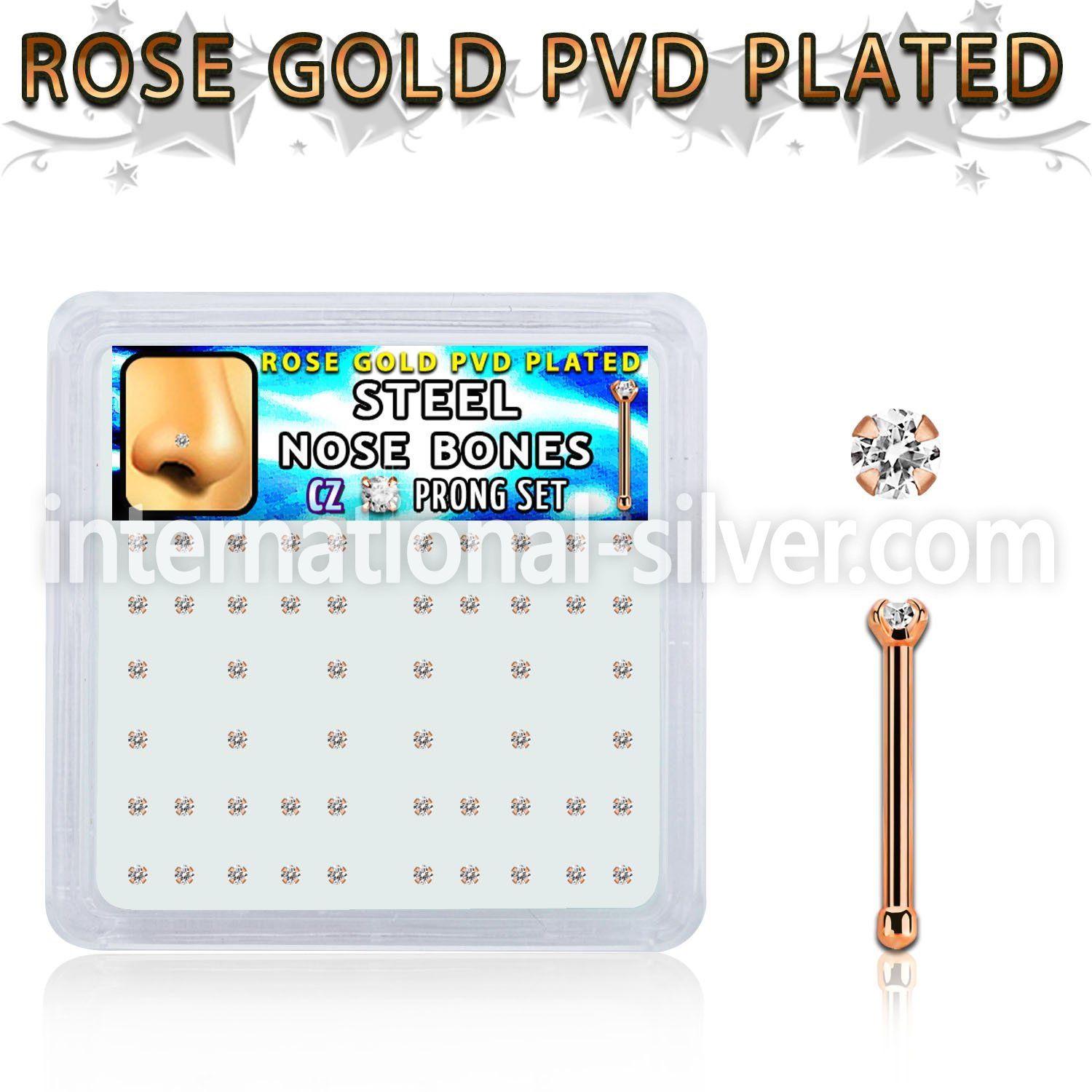 nbttz1xc anodized surgical steel nose bones nose  piercing