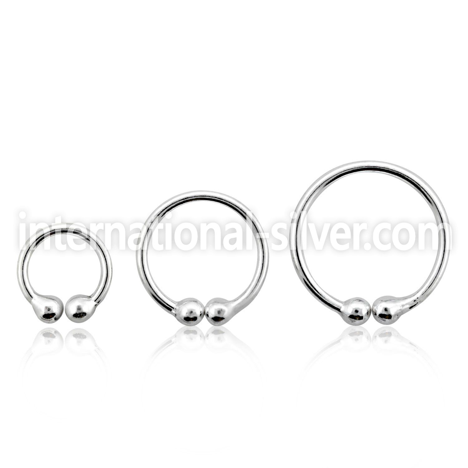 nc fake illusion hoops silver 925 belly button