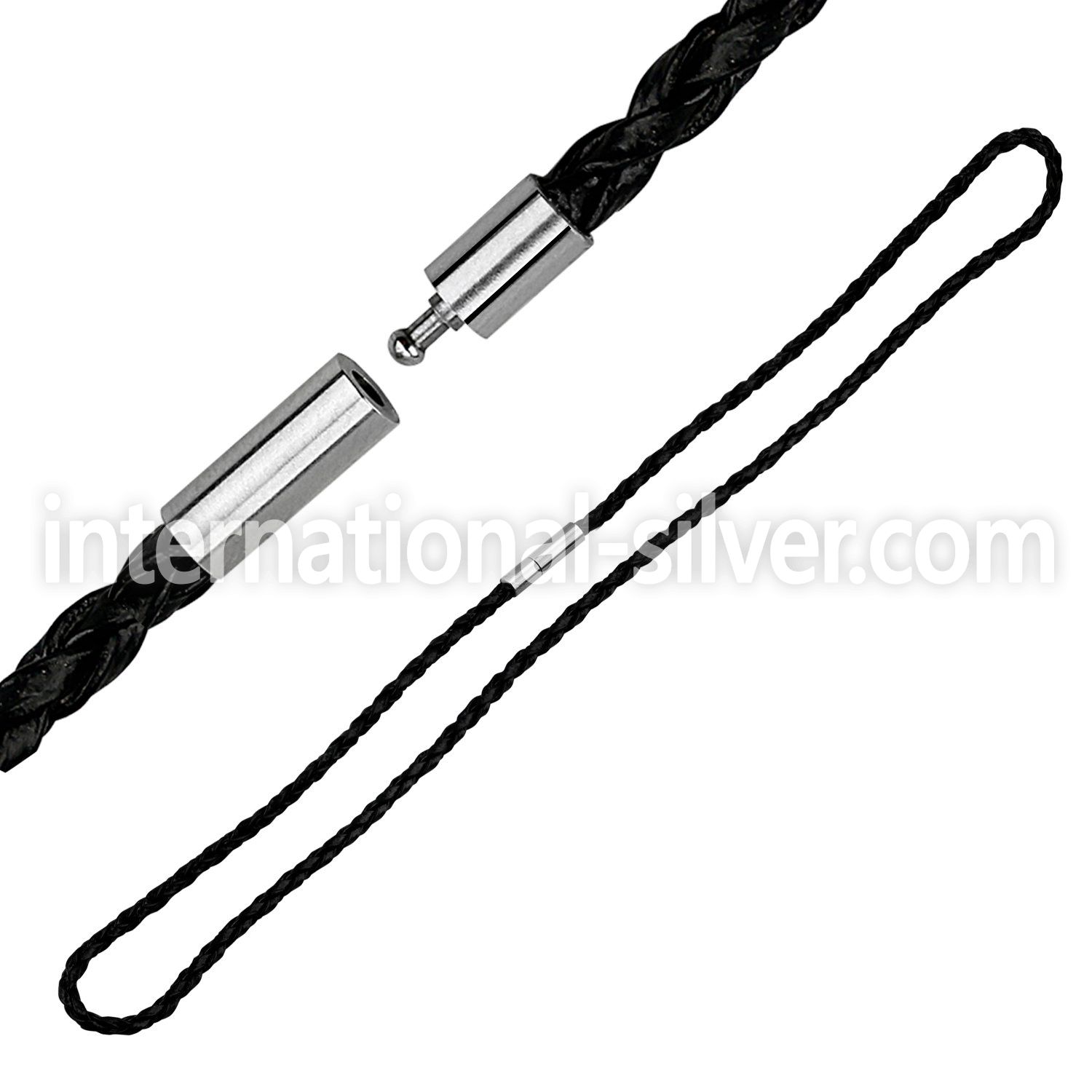 nk5 weaved rubber necklace with high polished pop in clasp