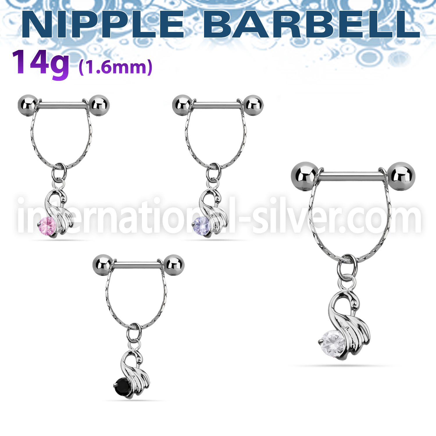 npdl24 straight barbells surgical steel 316l nipple