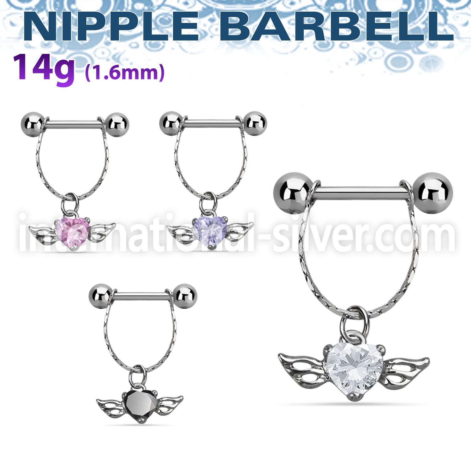 npdl26 straight barbells surgical steel 316l nipple