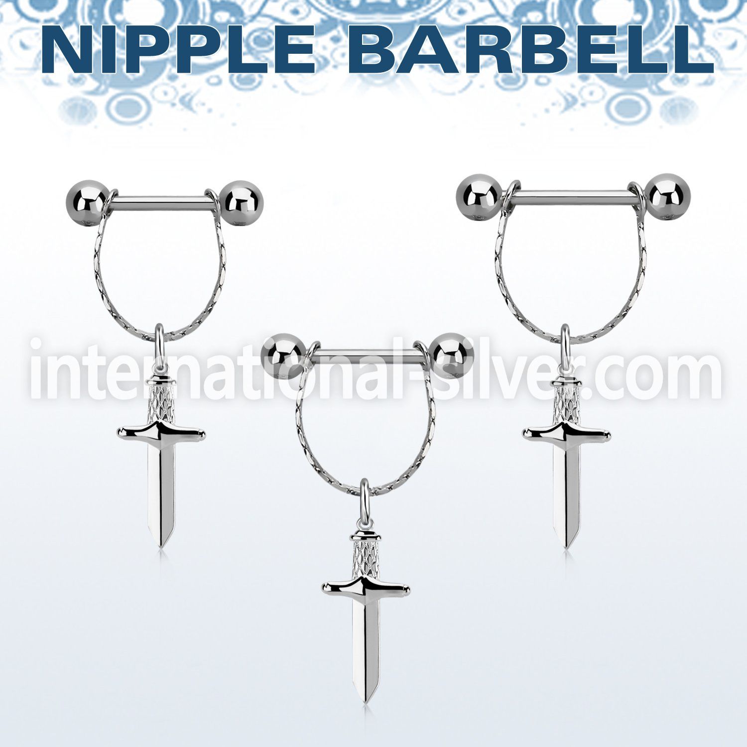 npdl47 surgical steel barbells nipple piercing
