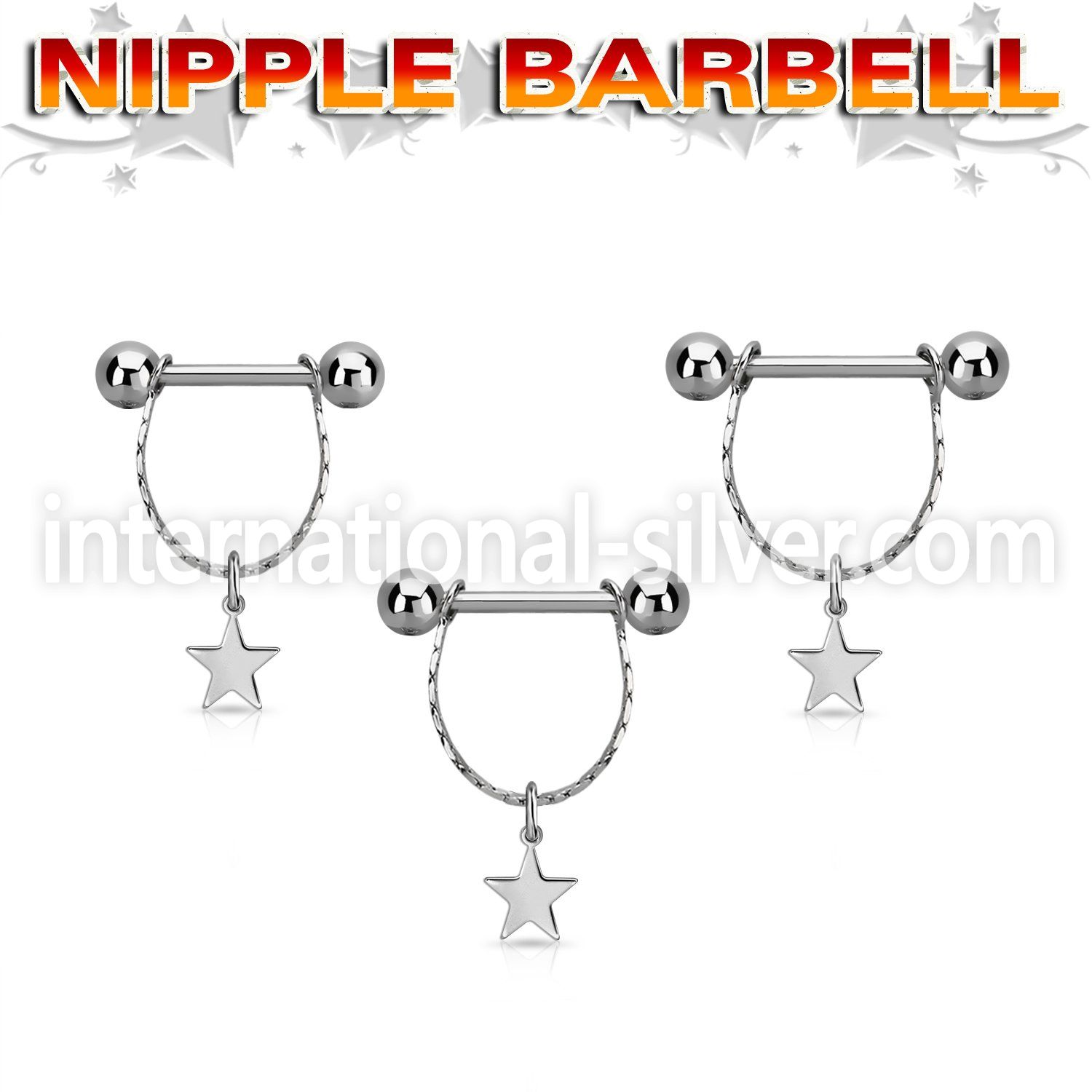 npdl51 surgical steel barbells nipple piercing