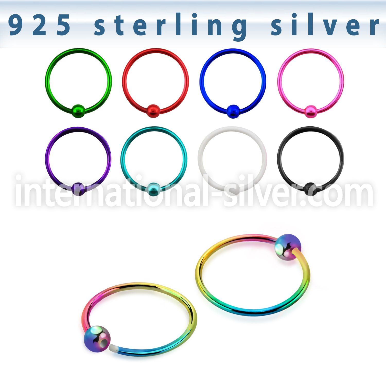 ns06bl nose hoop silver 925 nose