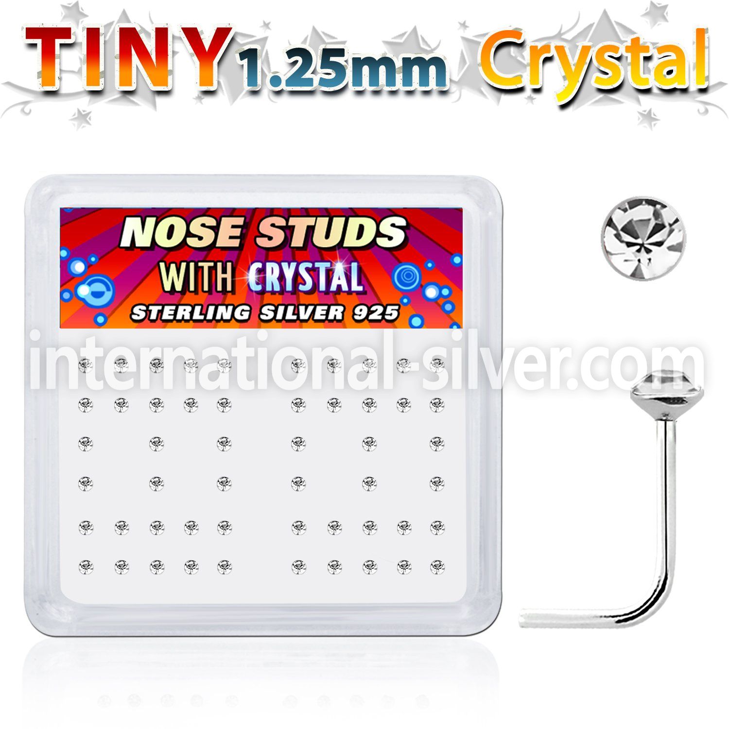 ns6cx l shape nose studs silver 925 nose
