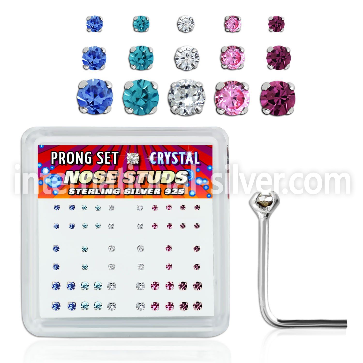 nsbxpbm l shape nose studs silver 925 nose