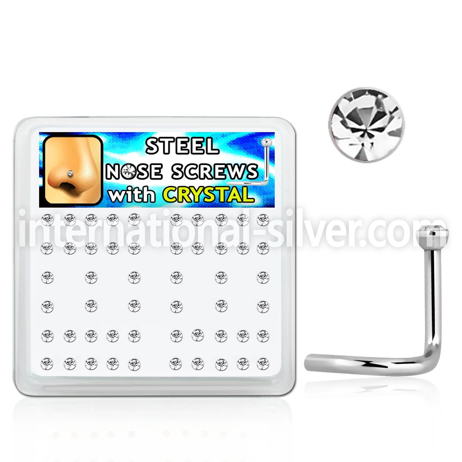 nsc18xc l shape nose studs surgical steel 316l nose