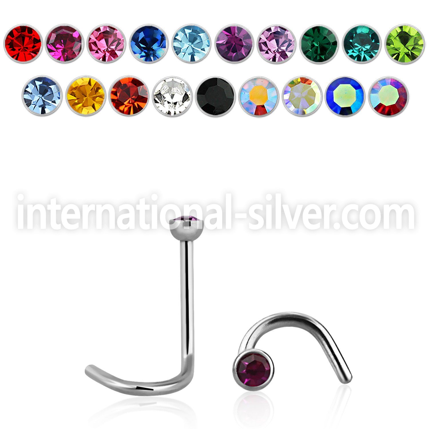 nsc l shape nose studs surgical steel 316l nose