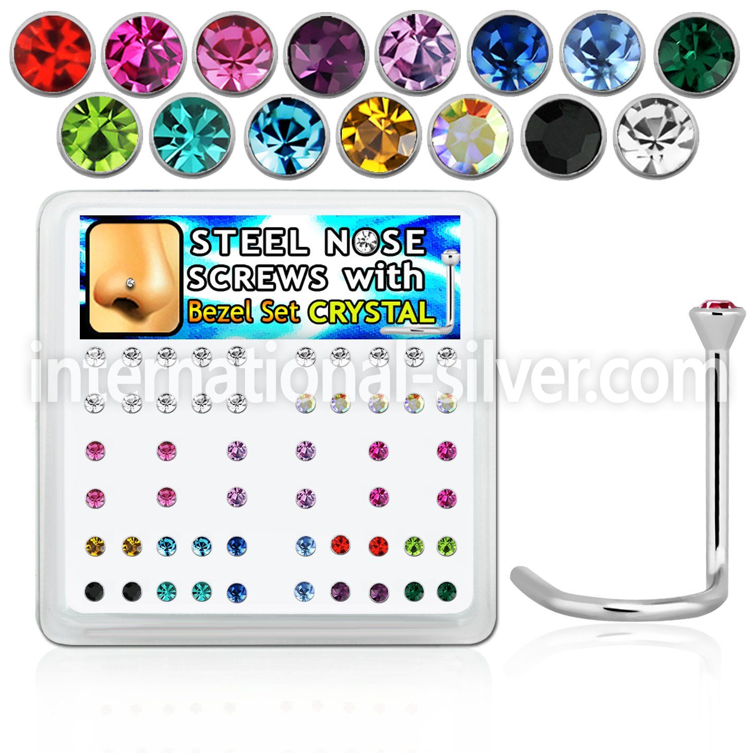 nscbxm l shape nose studs surgical steel 316l nose