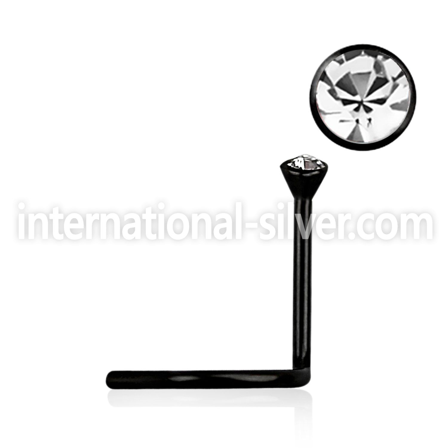 nsck l shape nose studs anodized surgical steel 316l nose