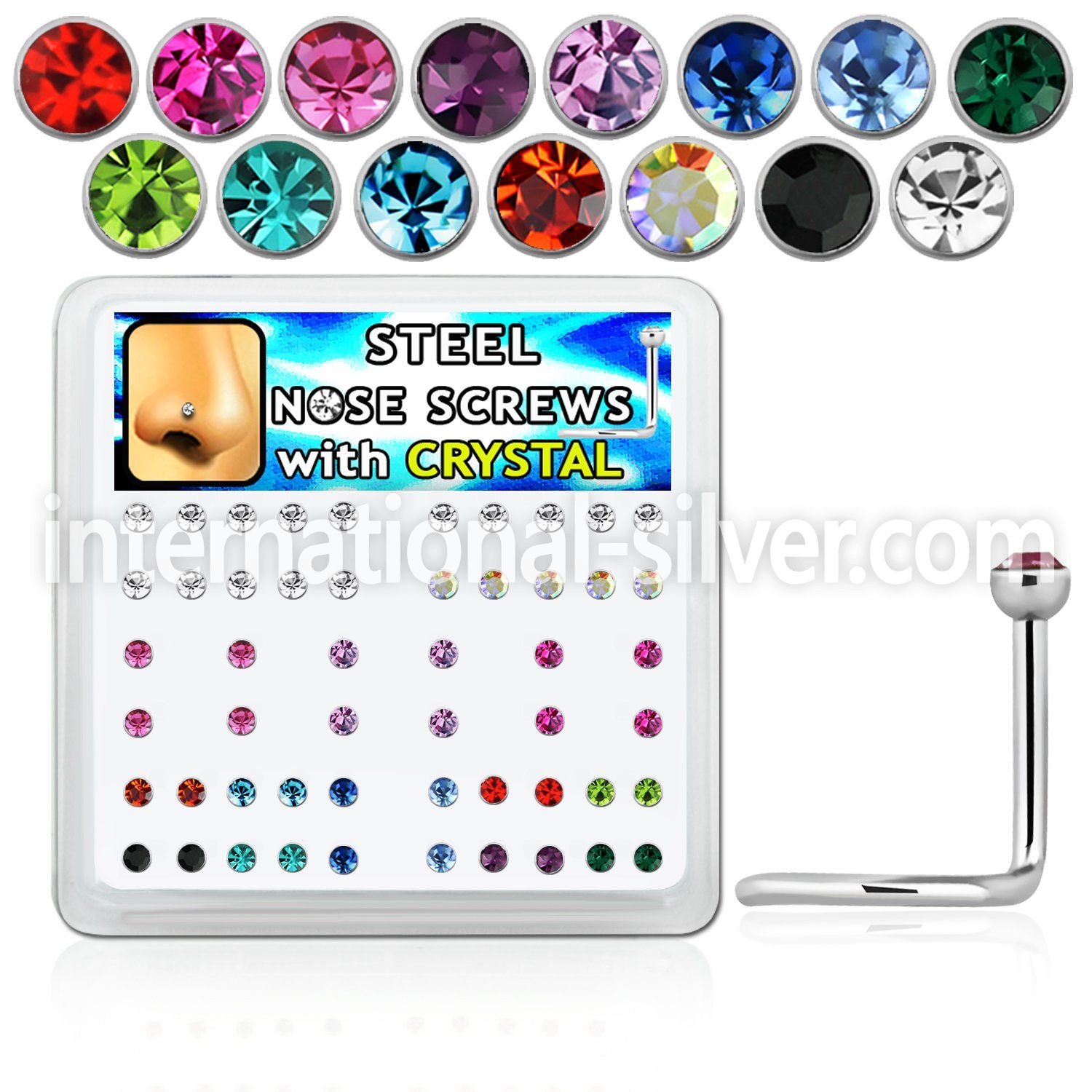 nscxm l shape nose studs surgical steel 316l nose