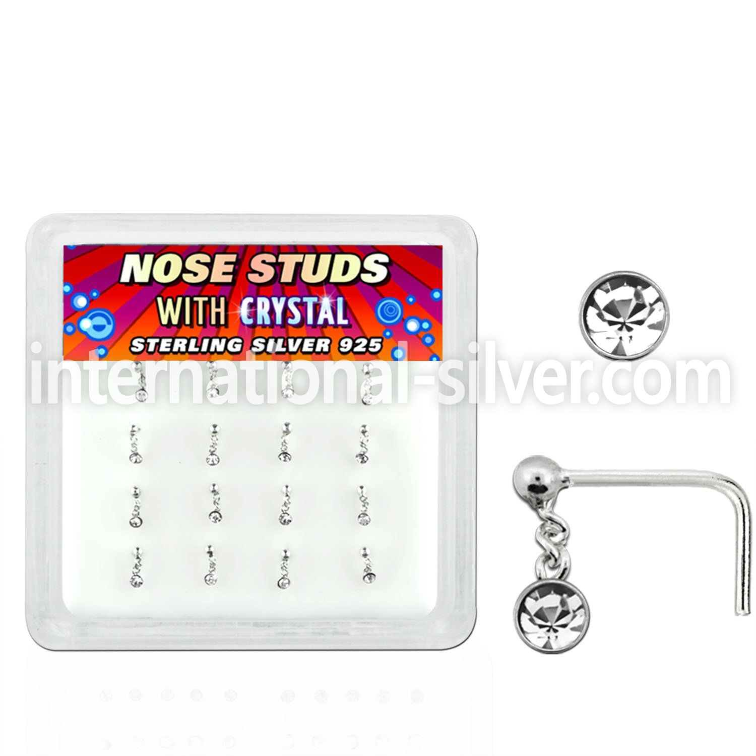 nsdc16 l shape nose studs silver 925 nose