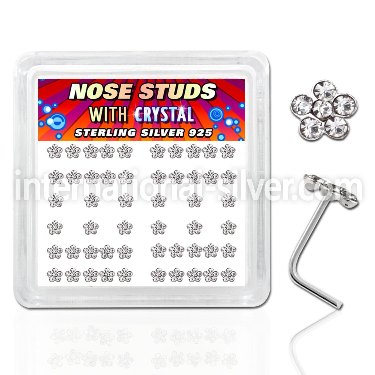 nsflbxc l shape nose studs silver 925 nose