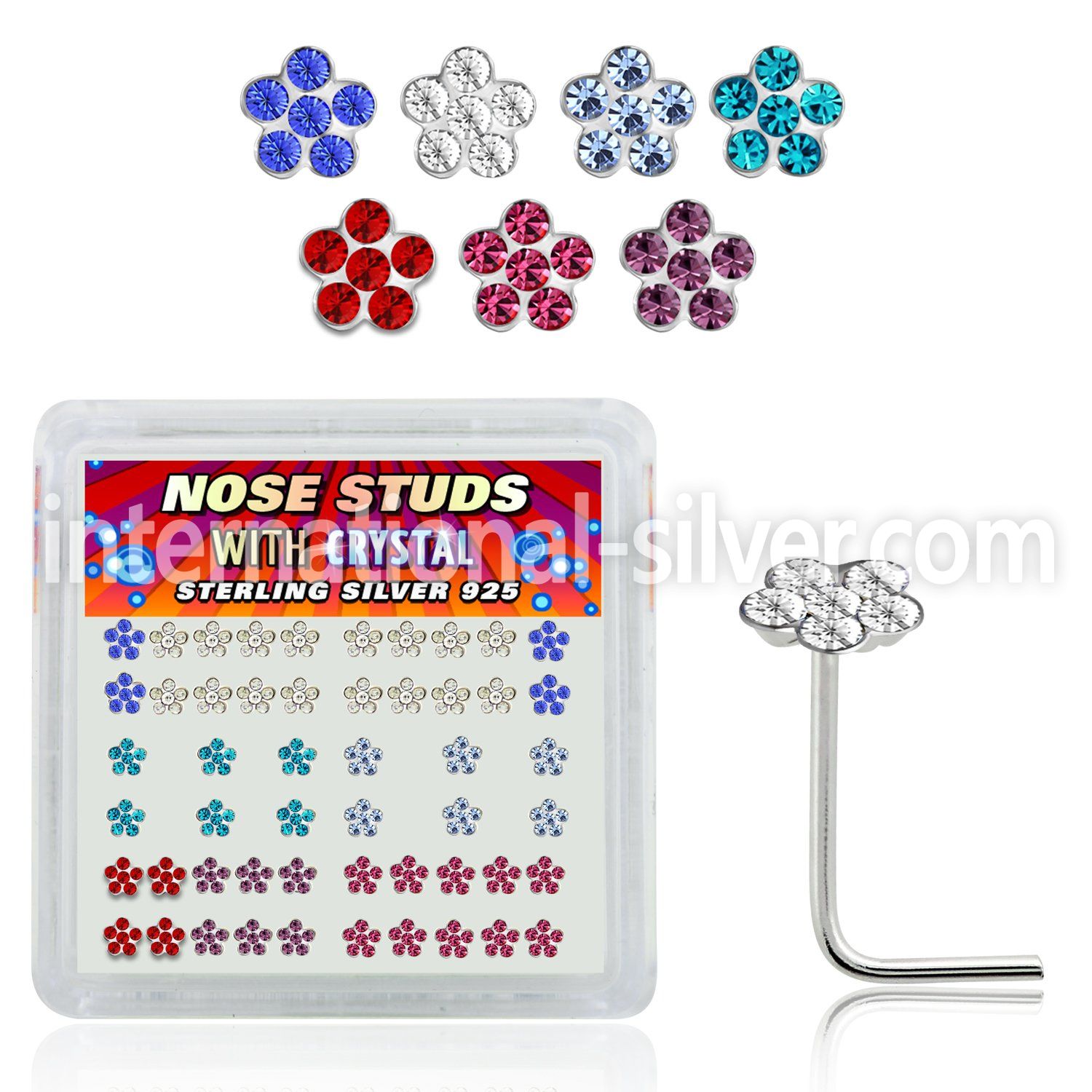 nsflbxs l shape nose studs silver 925 nose