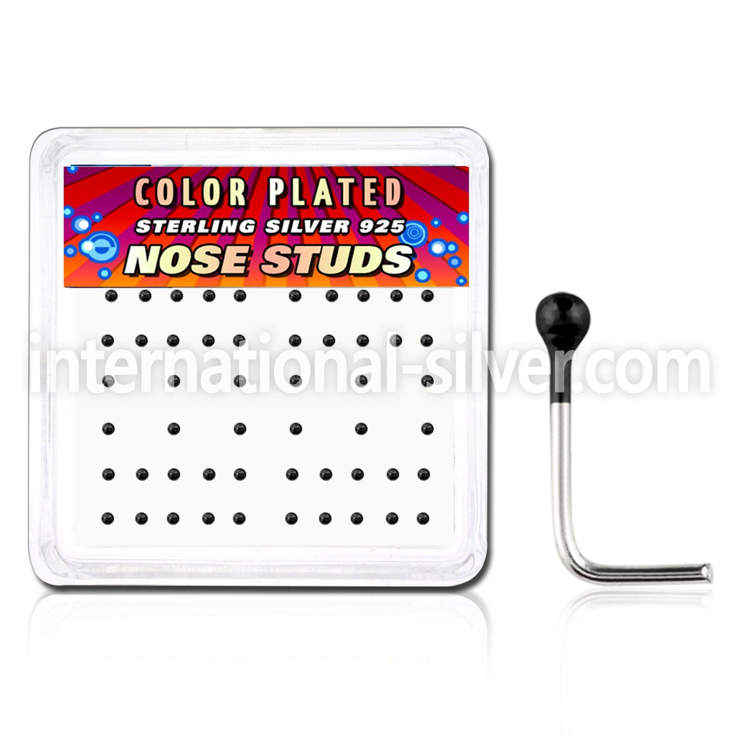 nskbbx l shape nose studs silver 925 nose