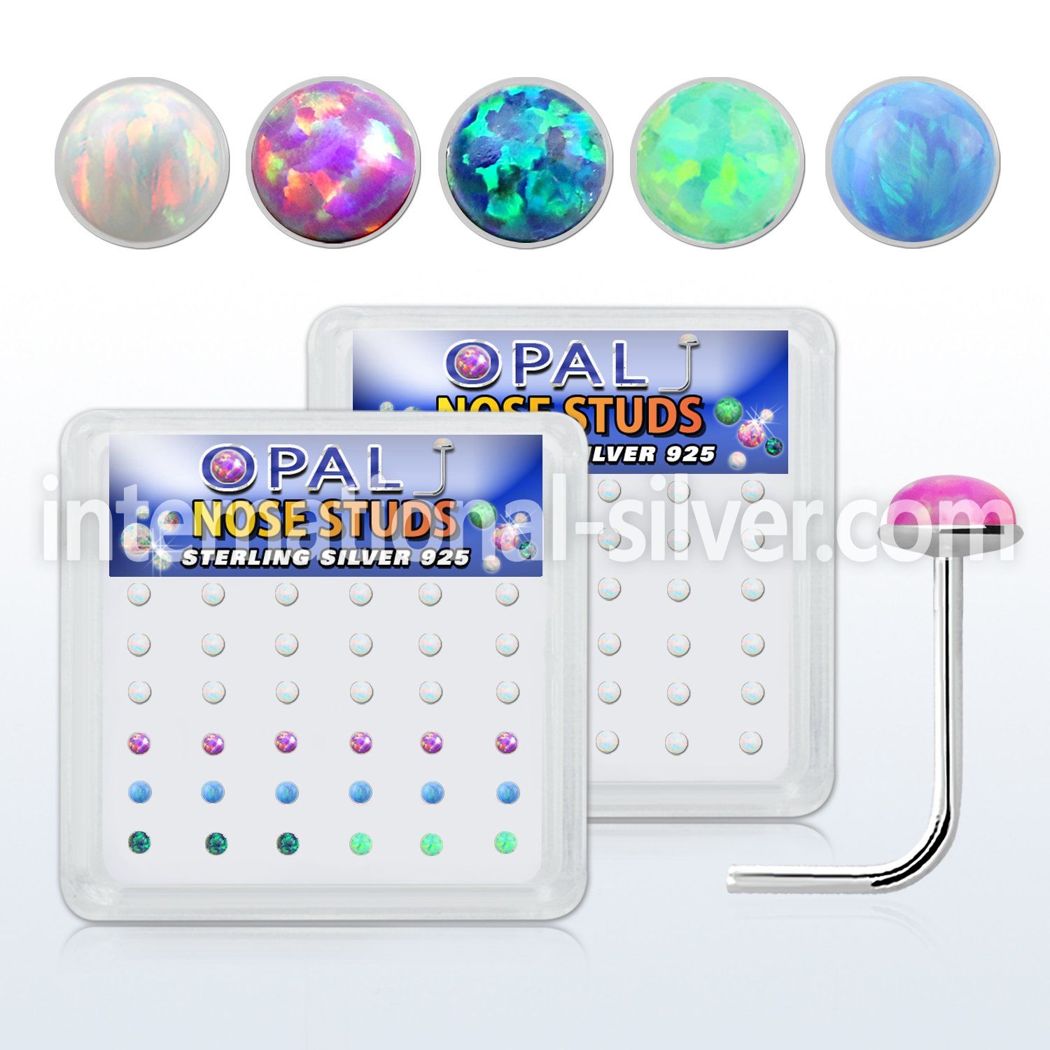 nso2 l shape nose studs silver 925 nose