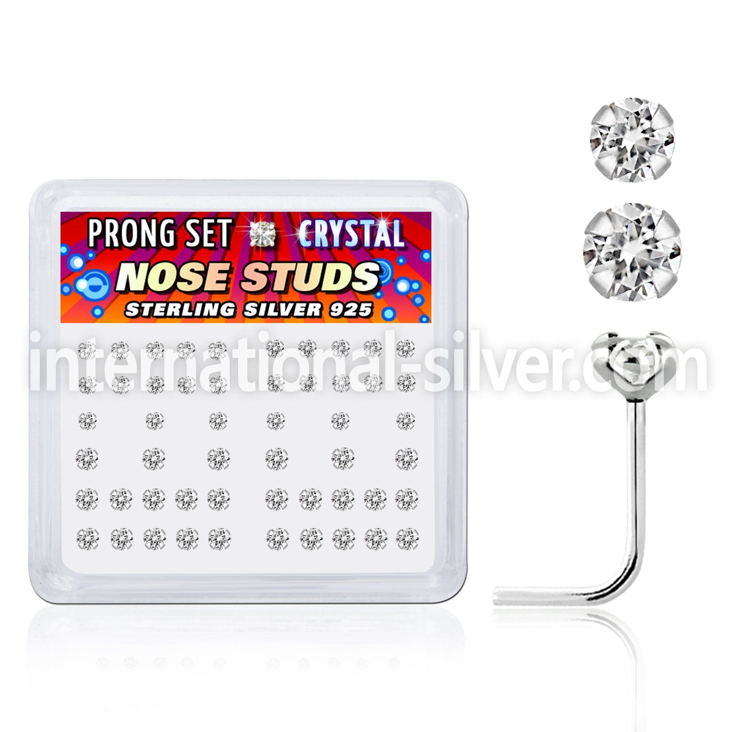 nspbmc l shape nose studs silver 925 nose