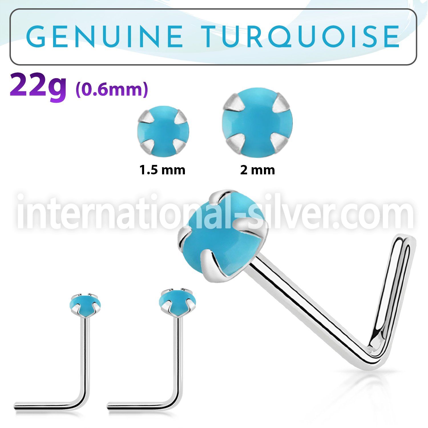 nspge7 l shape nose studs silver 925 nose