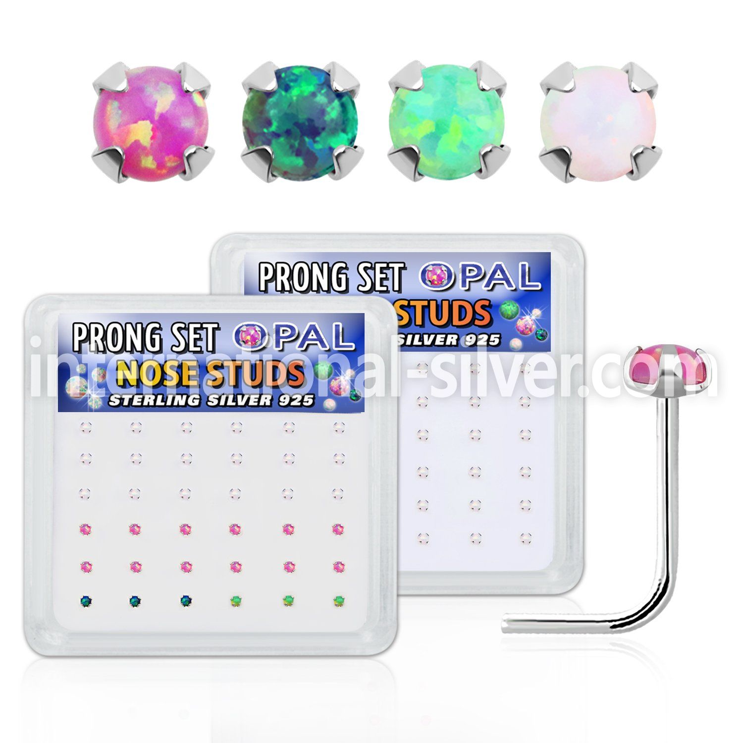 nspo15 l shape nose studs silver 925 nose