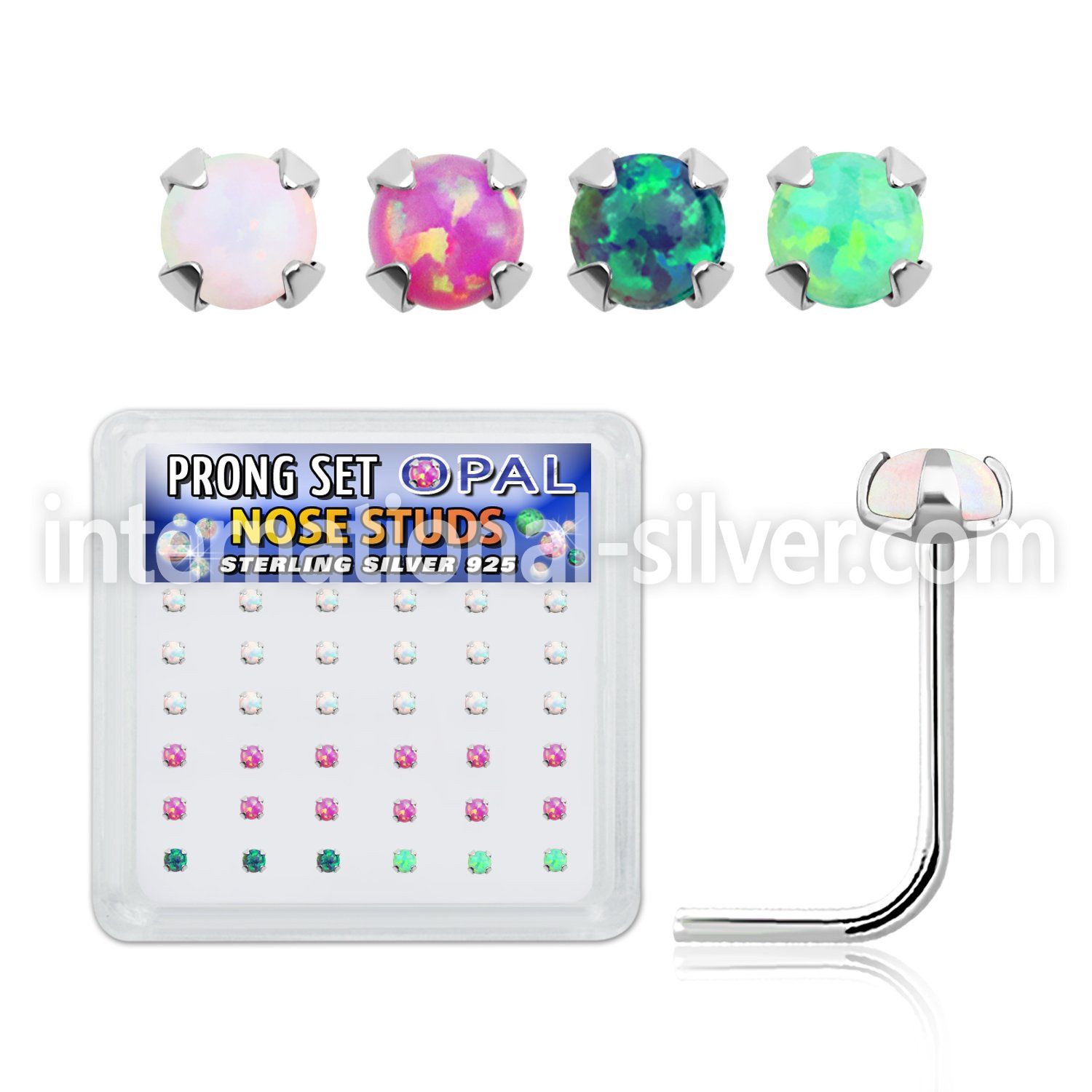 nspo2 l shape nose studs silver 925 nose