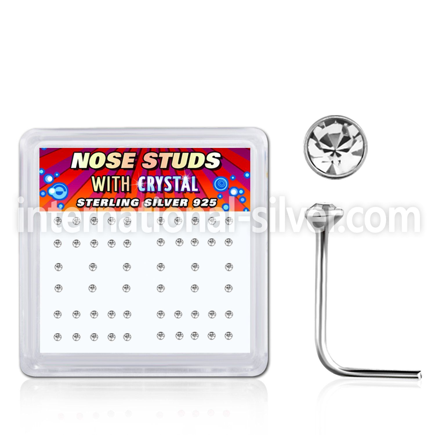 nsrdbxc l shape nose studs silver 925 nose