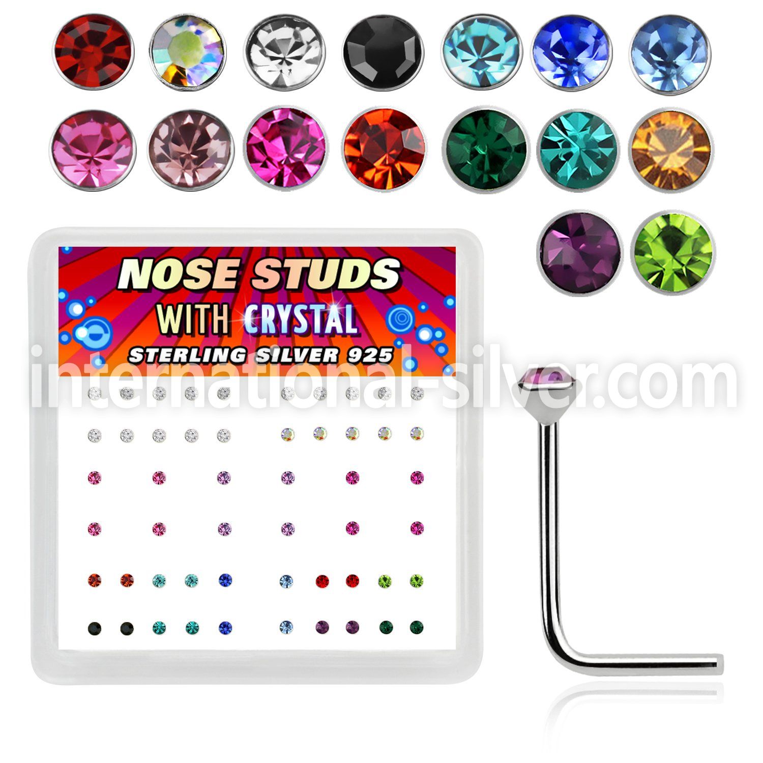 nsrdbxm l shape nose studs silver 925 nose